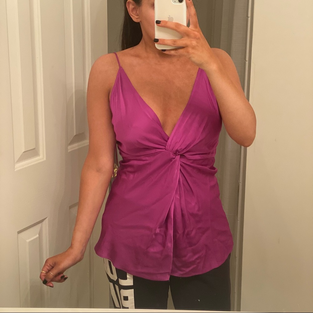 ZARA knotted satin top